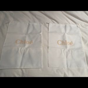 2 White Chloé Dust Bags. Brand New!